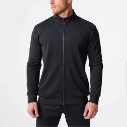 High Quality Pullover Sweatshirt Jacket Gym Blank Zip Up Hoodies Custom Mens Slim Fit Sweatsuit